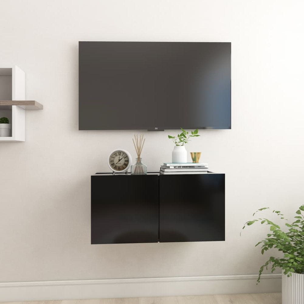 Vidaxl Závesná TV skrinka čierna 60x30x30 cm